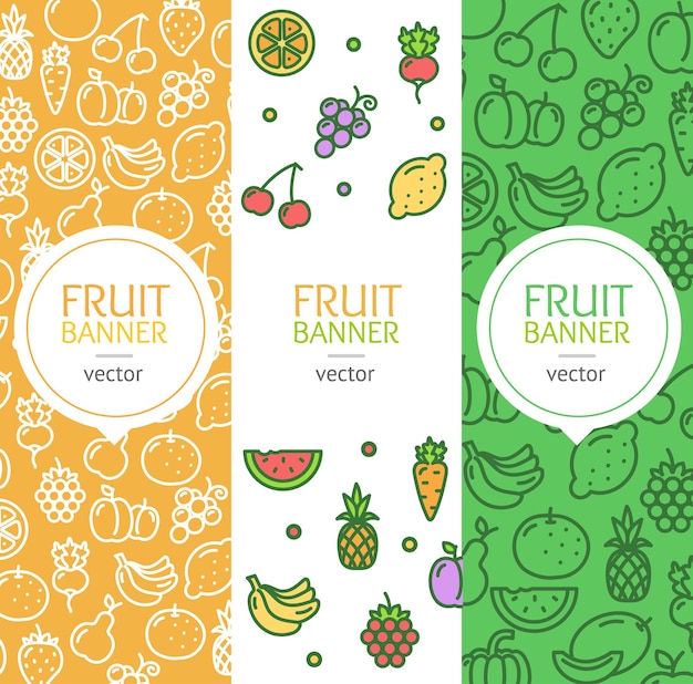 Vegan Banner Flyer Vertical Set Thin Line Pixel Perfect Art. Diseño de materiales. ilustración vectorial