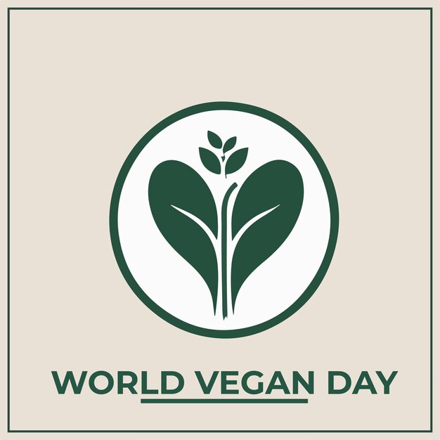 Vegan Logo un logo para el día vegano vegano o la acción climática