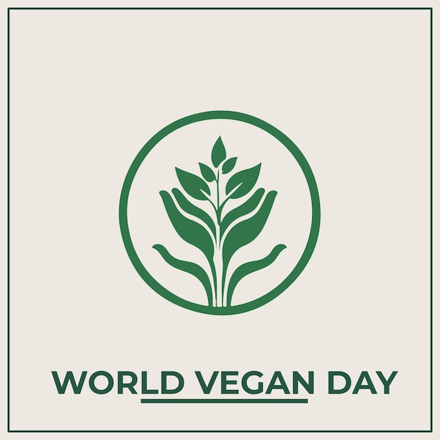 Vegan Logo un logo para el día vegano vegano o la acción climática