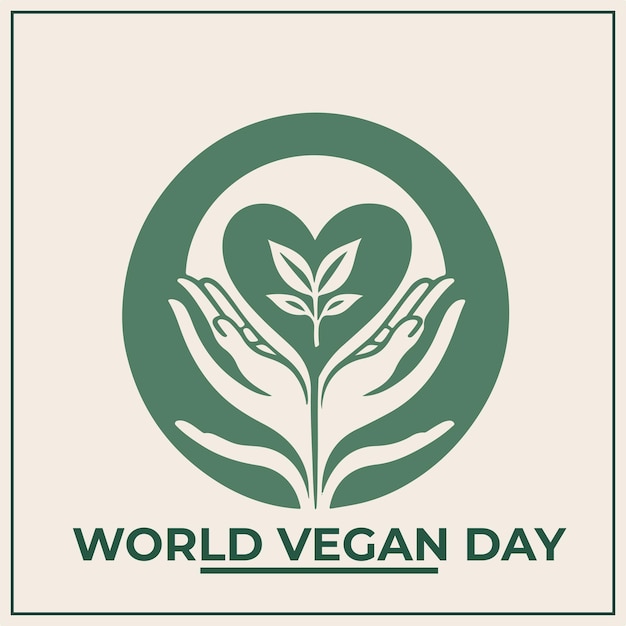 Vegan Logo un logo para el día vegano vegano o la acción climática