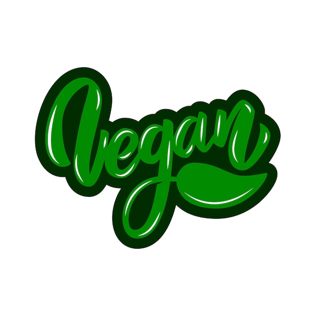 Vegano. frase de letras sobre fondo blanco. elemento de diseño de carteles, emblemas, letreros, volantes. ilustración vectorial