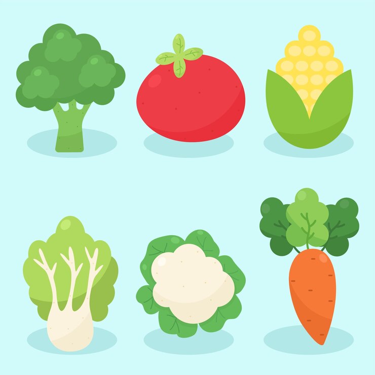 Vegetales variados brócoli tomate maíz zanahoria coliflor y Bok Choy