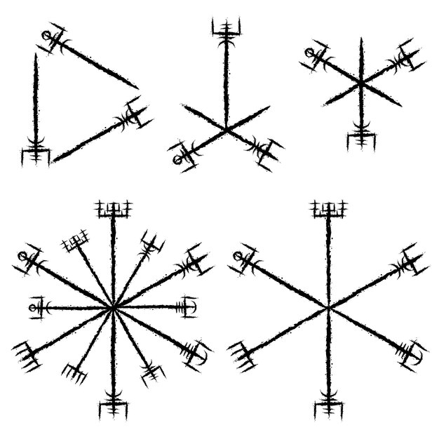 Vector vegvisir true ink blots pinceles triángulo