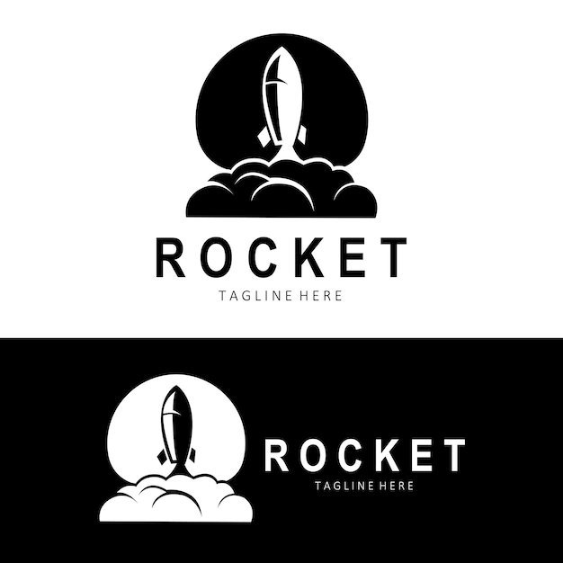 Vehículo de exploración espacial Rocket Logo Design