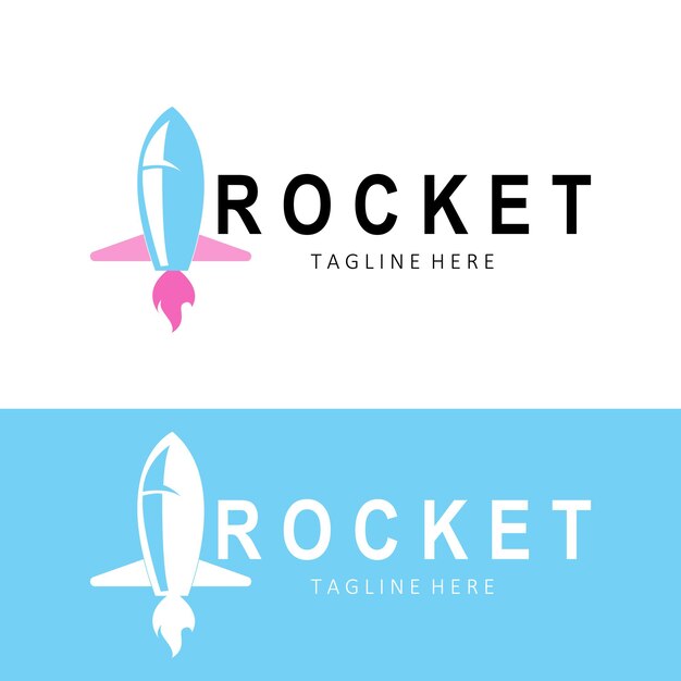 Vehículo de exploración espacial Rocket Logo Design