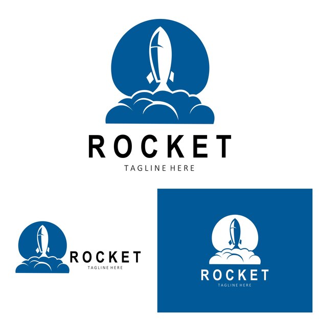 Vehículo de exploración espacial Rocket Logo Design