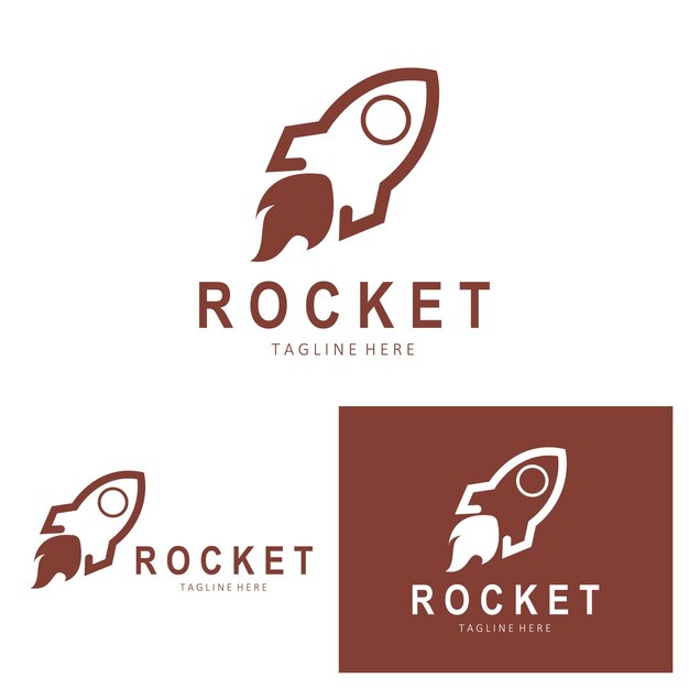 Vehículo de exploración espacial Rocket Logo Design