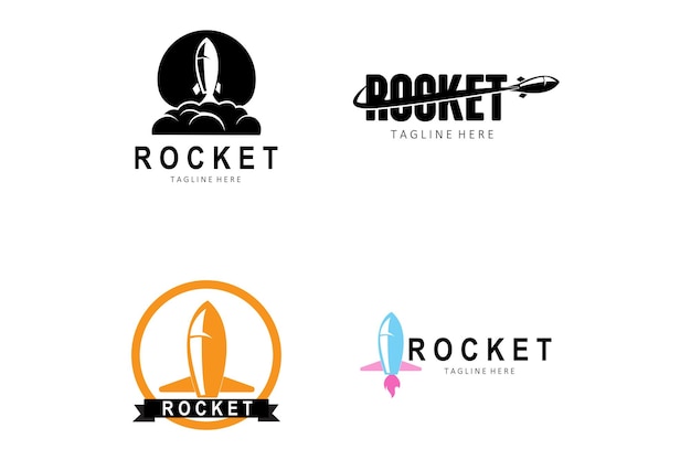 Vehículo de exploración espacial Rocket Logo Design