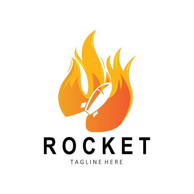 Vehículo de exploración espacial Rocket Logo Design