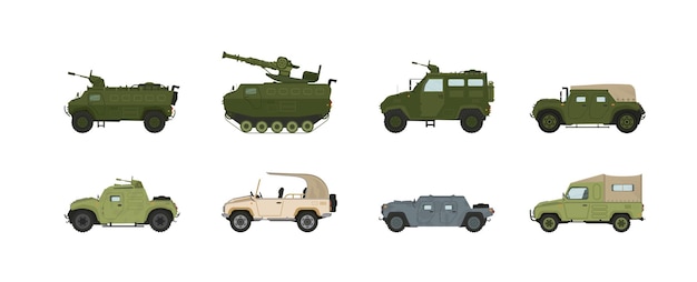 Vehículos militares blindados con conjunto de vectores de sistema de tanques pesados para su