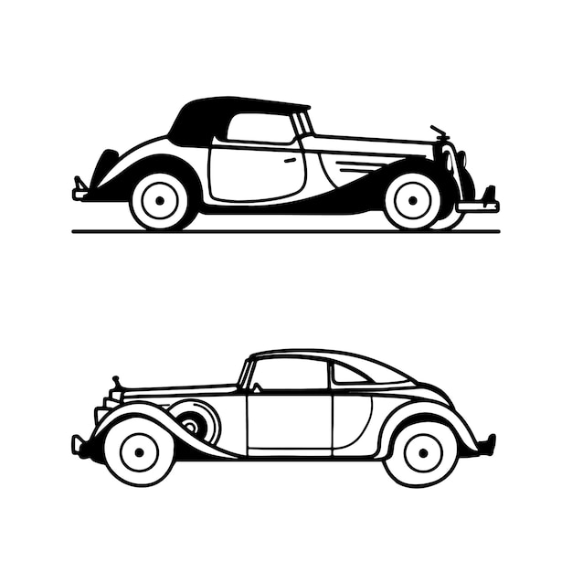 Vehículos de silueta de la línea de automóviles clásicos