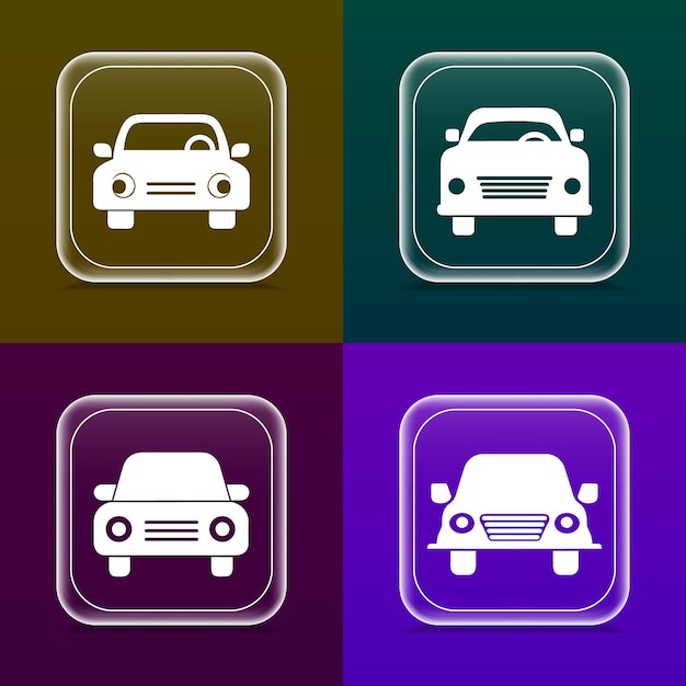 Vehículos siluetas de automóviles paquete de iconos para diseño de logotipo o diseño de interfaz de usuario