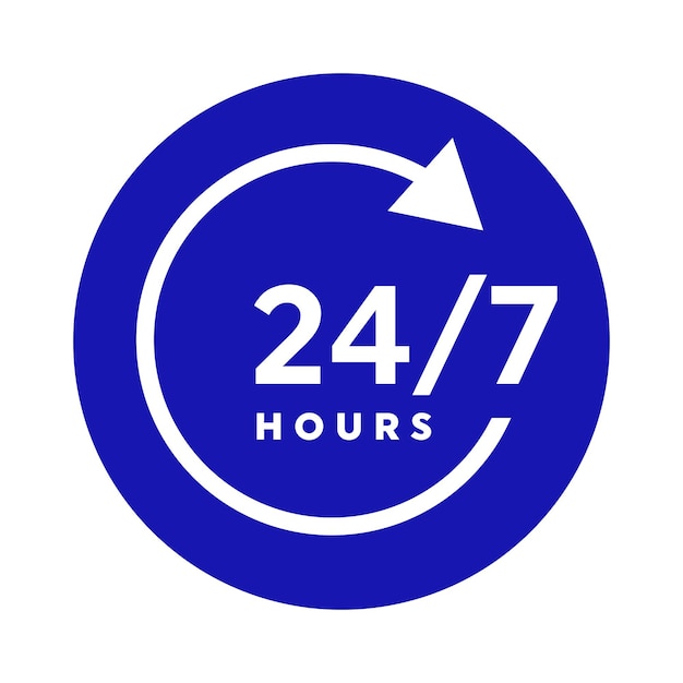 Veinticuatro horas con icono de bucle de flecha 24 horas signo cíclico Ejecución o entrega de la orden abierta