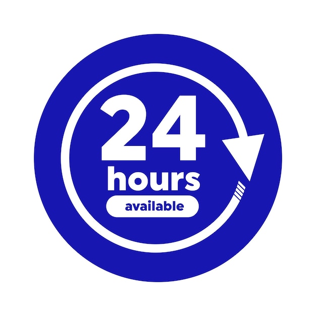 Veinticuatro horas con icono de bucle de flecha 24 horas signo cíclico Ejecución o entrega de la orden abierta