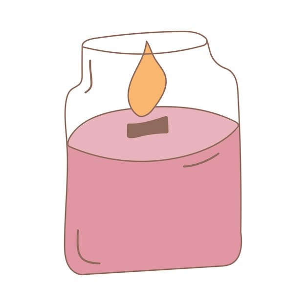 Vela acogedor hogar rosa fuego elemento icono