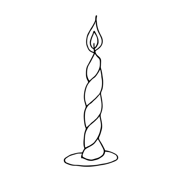 Vela de aroma ardiente Ilustración de un solo garabato Imágenes prediseñadas dibujadas a mano para el diseño del logotipo de la tarjeta