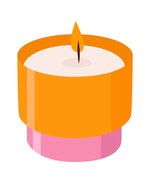 Vela aromática en una taza Ilustración vectorial