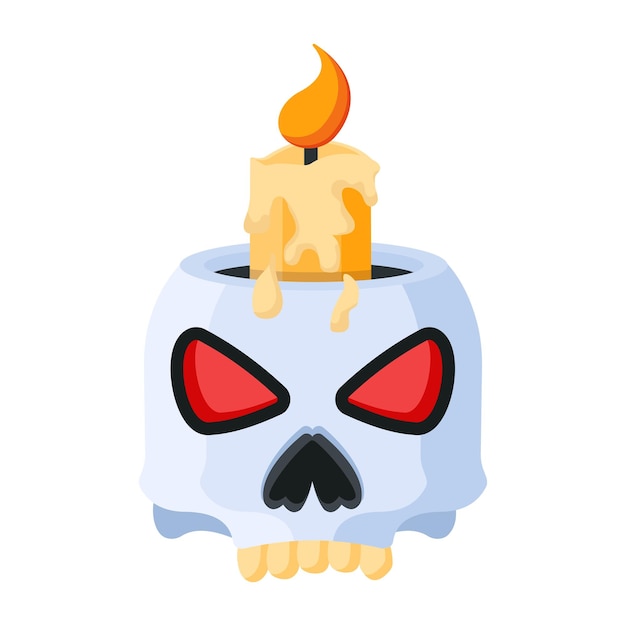 Una vela de calavera con una vela dentro.