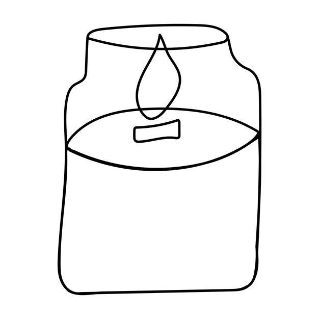 vela casa comodidad llama fuego línea doodle icono elemento vector ilustración