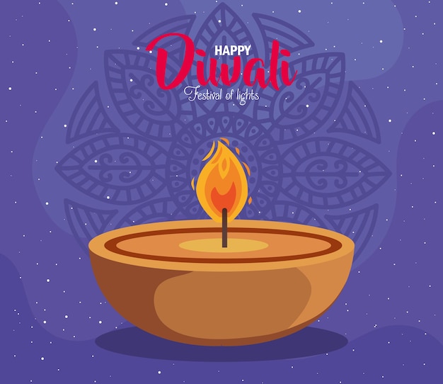 Vela de celebración de diwali