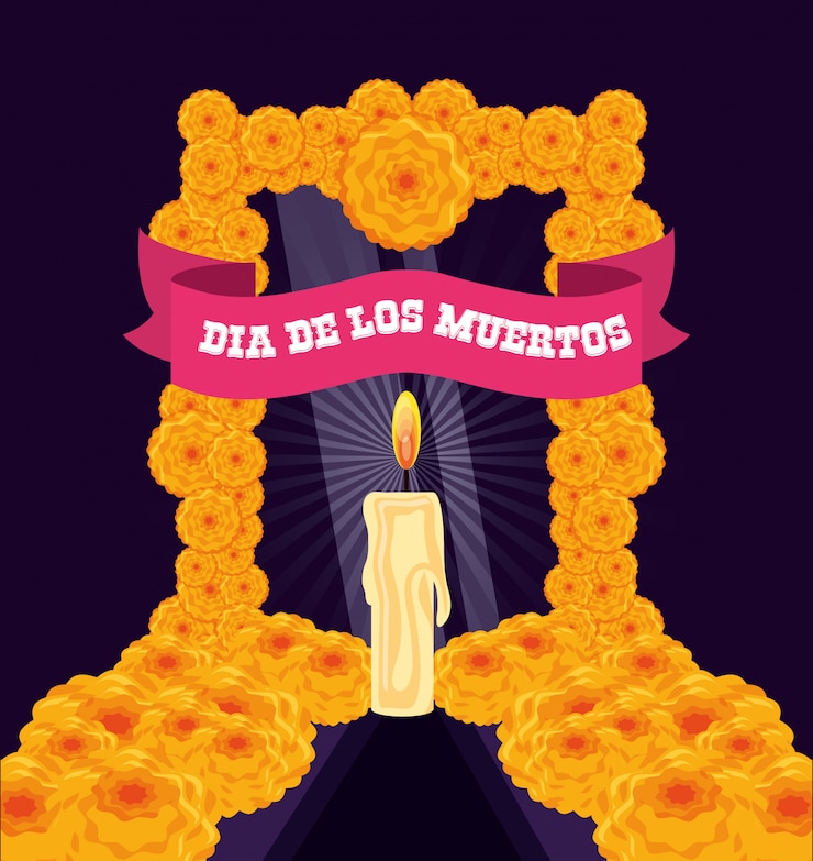 Vector vela para decorar en el dia de los muertos