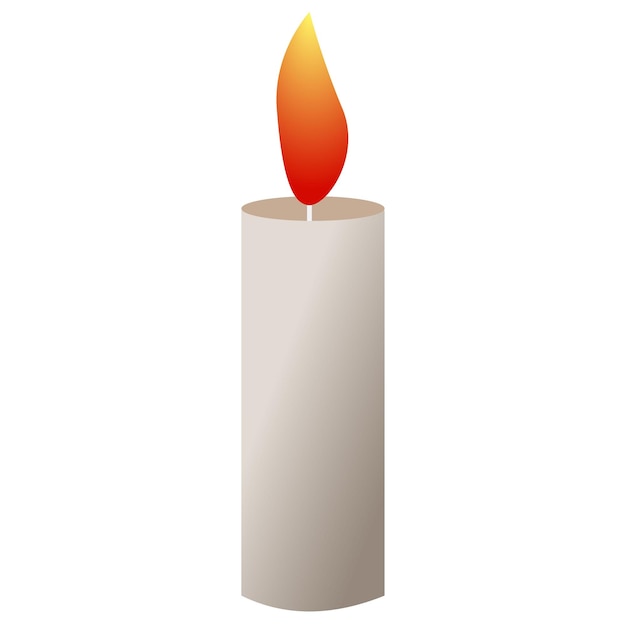 Vela encendida en ilustración vectorial
