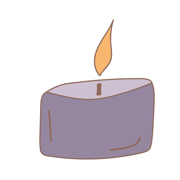 Vela luz calor púrpura elemento acogedor icono