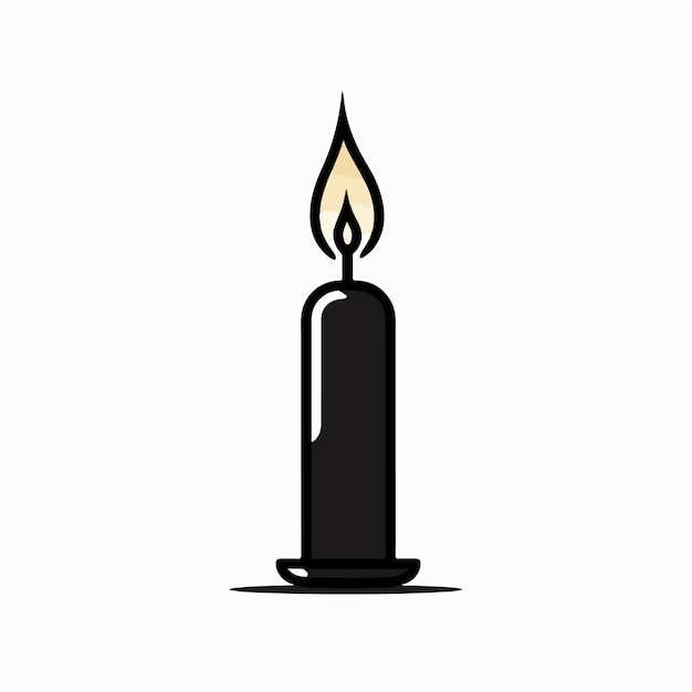 Vela negra en formato vectorial sobre un fondo blanco
