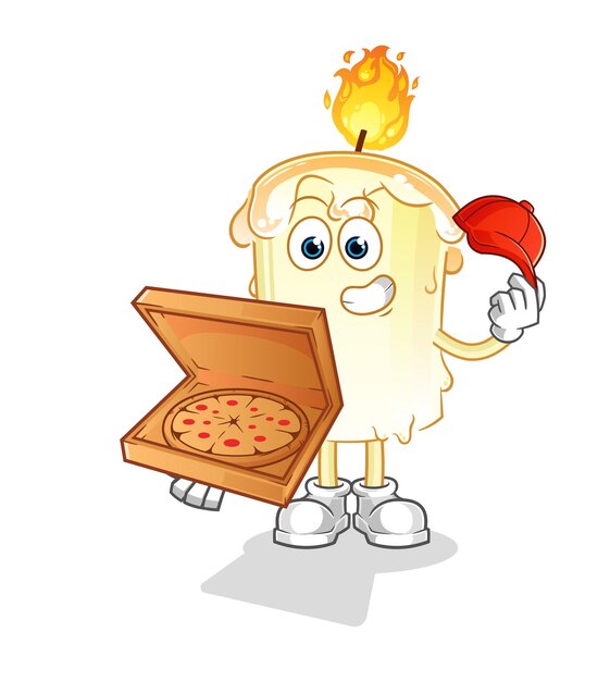 Vela pizza repartidor vector personaje de dibujos animados