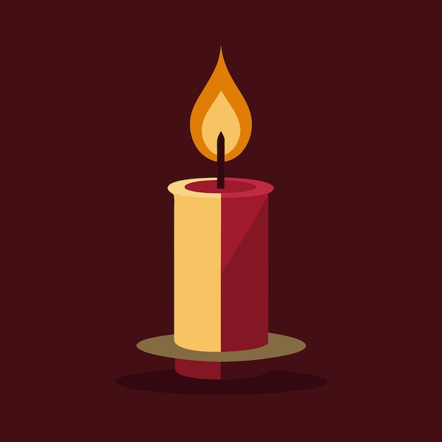 una vela que está encendida con un fondo rojo