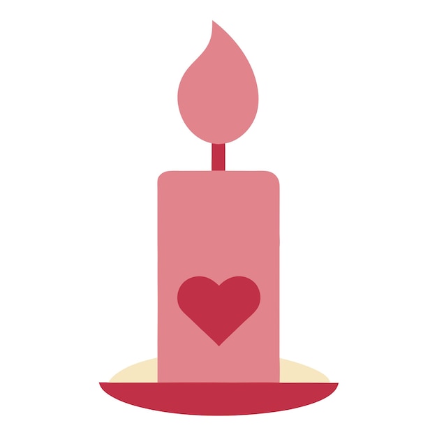 una vela rosa con un corazón en ella