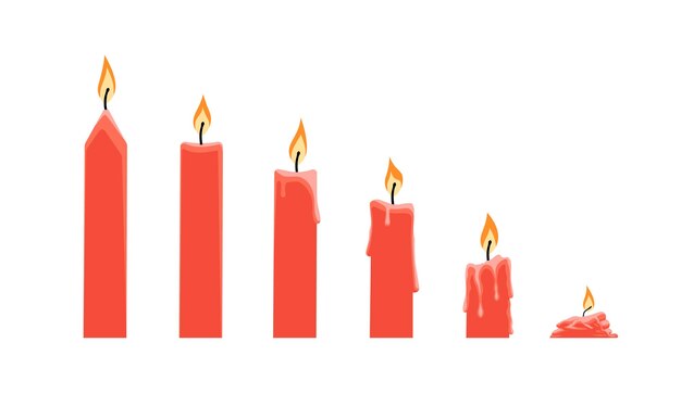 Velas de colores Celebración decoración en estilo de dibujos animados