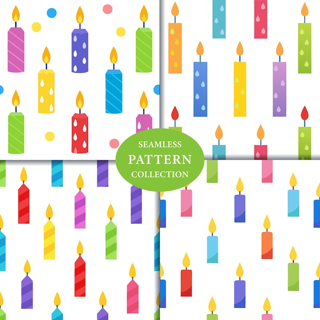 velas de cumpleaños coloridas patrón sin costuras diseño de fondo