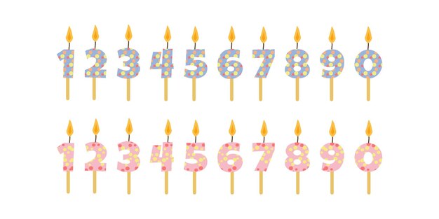 Velas de cumpleaños en llamas Decoración festiva y de colores
