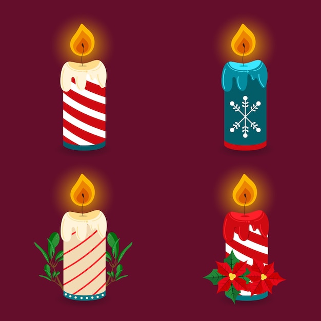 Velas de navidad set ilustración