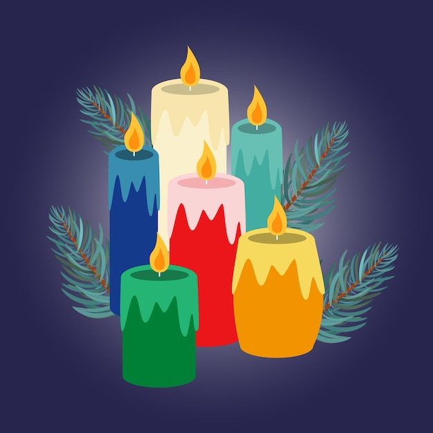 Vector velas de navidad