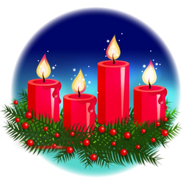 Velas rojas navideñas