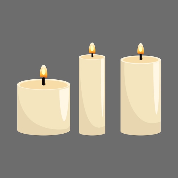 velas de varios tamaños