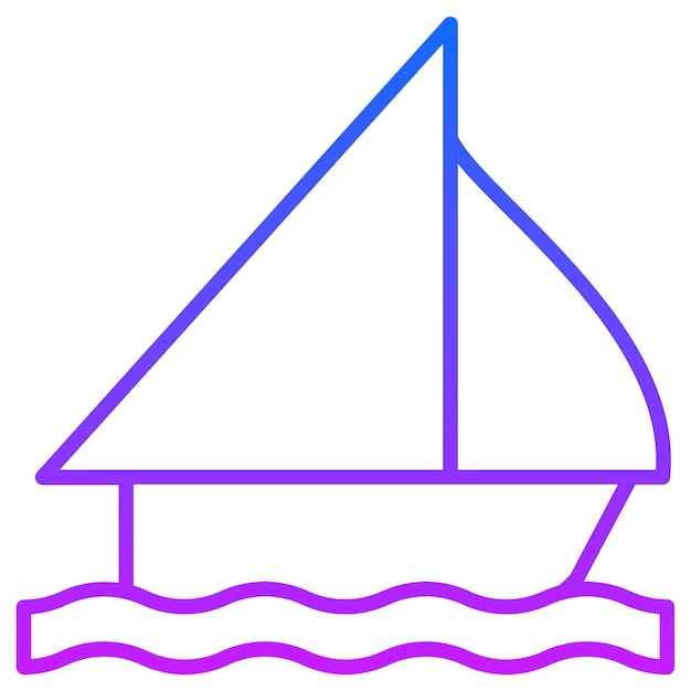 un velero azul y púrpura con una línea púrpura en la parte delantera