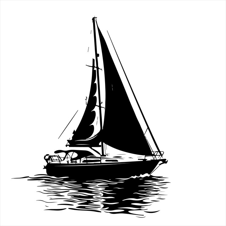 un velero negro con las palabras " la palabra " en él