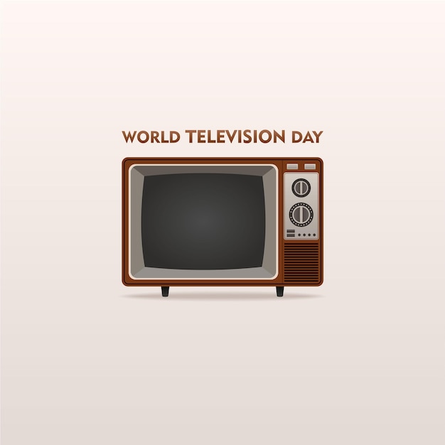 Vello diseño de televisión marrón adecuado para el Día Mundial de la Televisión que se celebra el 21 de noviembre