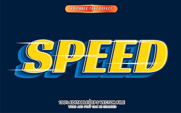 Vector velocidad 3d texto editable efecto plantilla elemento titular diseño vector ilustraciones