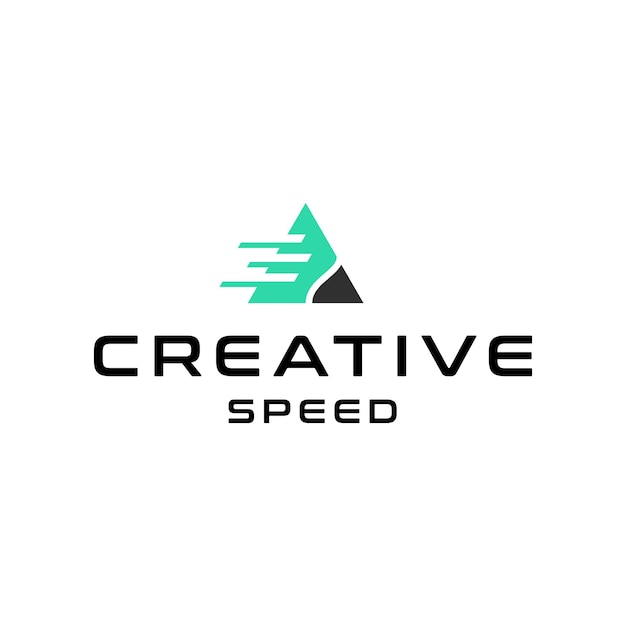 velocidad creativa y logotipo de la letra A