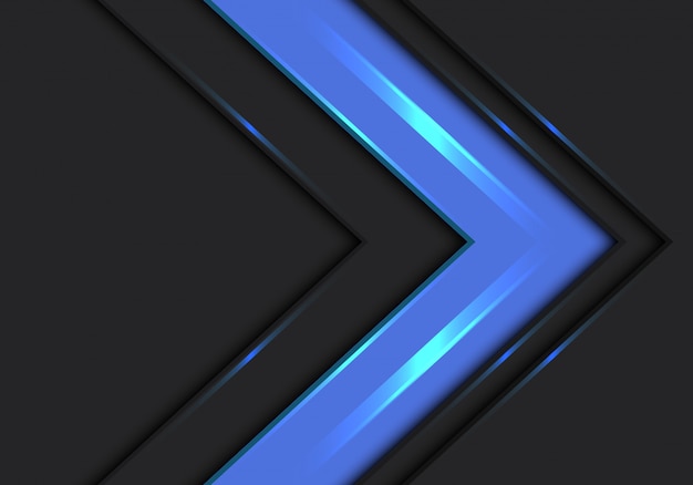 Velocidad de dirección de la flecha azul sobre fondo gris oscuro.