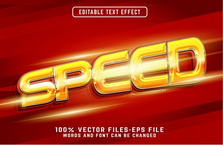 Vector velocidad efecto de texto 3d efecto de texto editable vectores premium