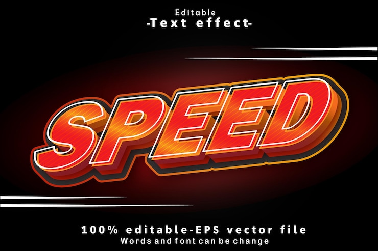 Vector velocidad efecto de texto editable relieve 3d estilo moderno