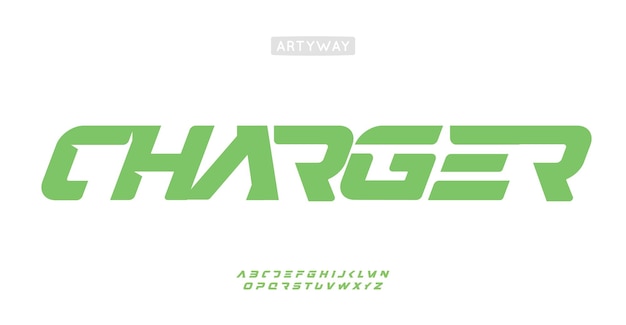 Velocidad fuente futurista letras recortadas en negrita cursiva alfabeto angular dinámico para marca automotriz logotipo de vehículo eléctrico titular impactante tipografía de energía limpia conjunto tipográfico vectorial