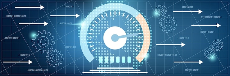 Vector velocidad de internet, ilustración del concepto de vector de control de tráfico