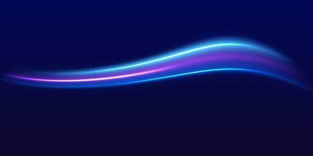 La velocidad de la línea de la policía rayos láser horizontales rayos de luz magia brillante línea de luz de neón senderos púrpura