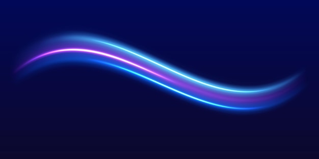 La velocidad de la línea de la policía rayos láser horizontales rayos de luz magia brillante línea de luz de neón senderos púrpura